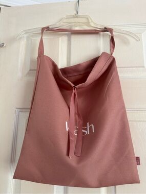 2 Pink Laundry Bags with Tie Closure